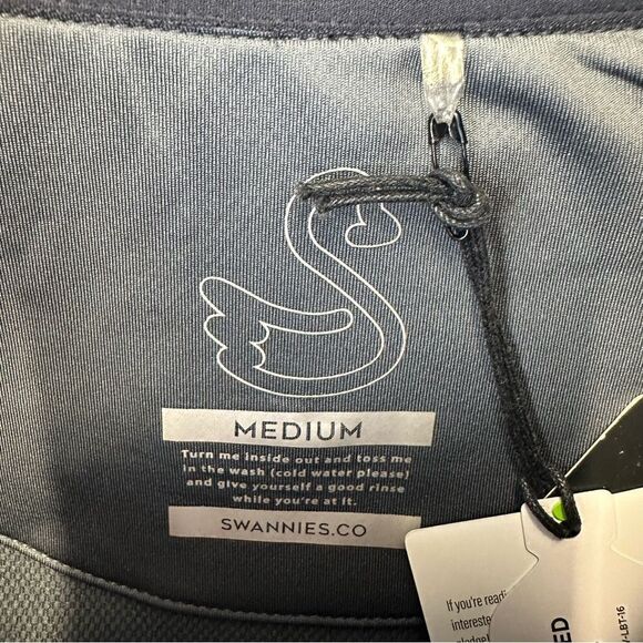 Swannies Golf Sweater Mens Medium Gray Pullover 1/4 Zip Stretch Repreve 23‎ NEW - Picture 11 of 16